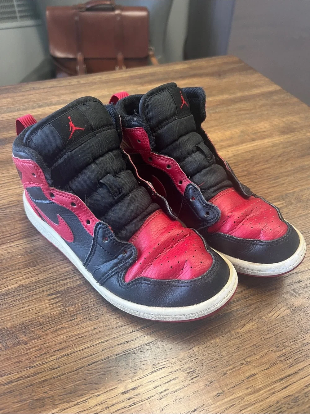 Nike Jordan Kids' High-Top Sneakers - Black & Red - size 2